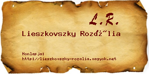 Lieszkovszky Rozália névjegykártya
