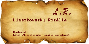 Lieszkovszky Rozália névjegykártya