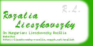 rozalia lieszkovszky business card