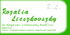 rozalia lieszkovszky business card